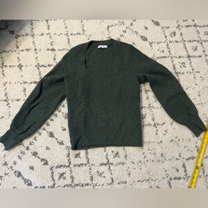 Madewell green square neck sweater